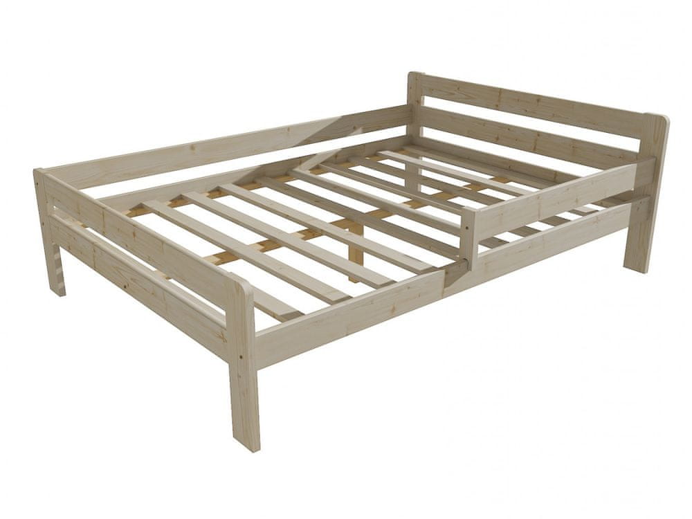 eoshop Detská posteľ so zábranou VMK002C KIDS (Rozmer: 120 x 200 cm, Farba dreva: surové drevo)